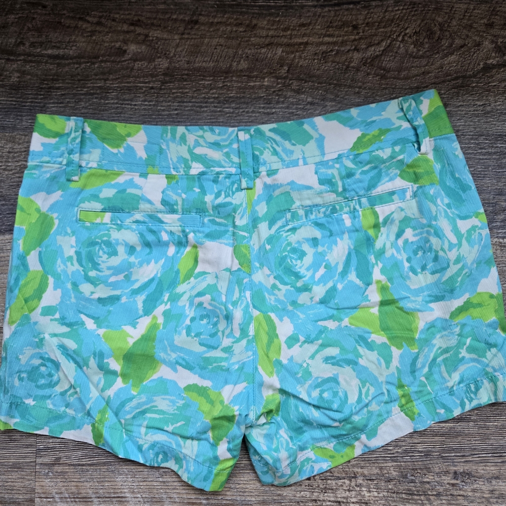 Lilly Pulitzer Blue and Green Floral Shorts
